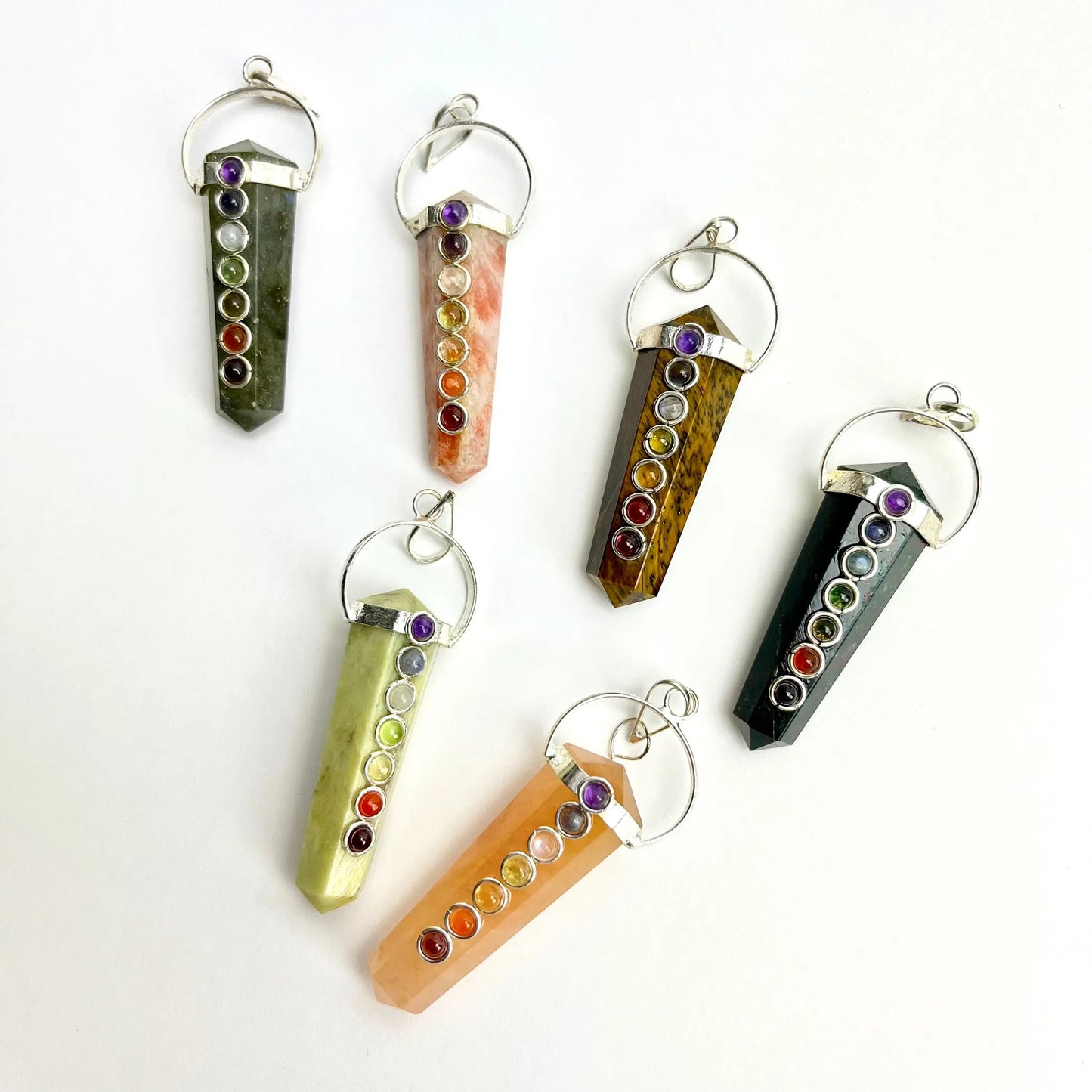 Chakra Pendant | Double Term. w/ "Topi" Ring