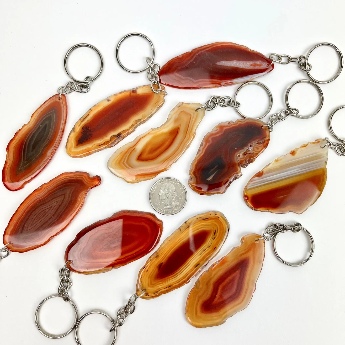 *Natural Agate Keychains | 50-70mm