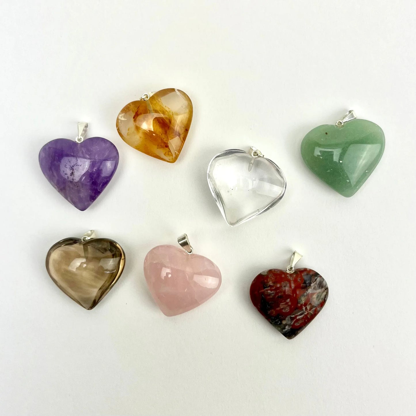 *Crystal Heart Pendants | Choose a Stone!