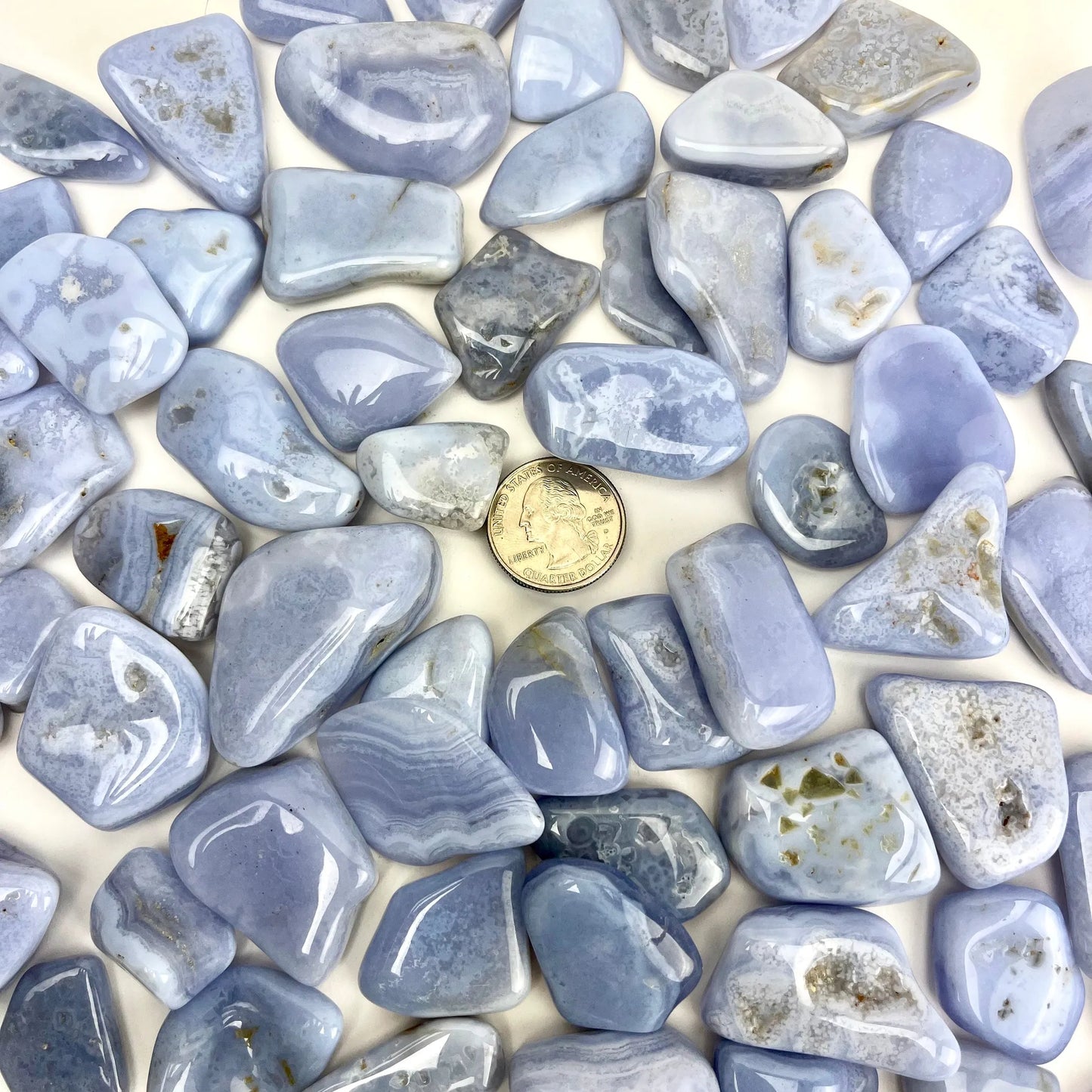 Blue Lace Agate | Tumbled | 25-35mm